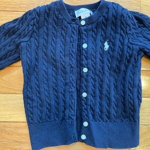 Ralph Lauren Navy Cable Knit Cardigan - 18mo